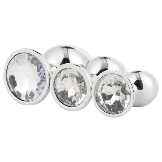 Gleaming Love - Anal Plug Set - Silver (3-piece)