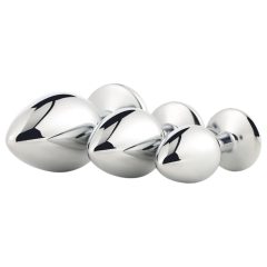 Gleaming Love - Anal Plug Dildo Set - Silver (3-piece)