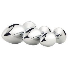 Gleaming Love - Anal Plug Set - Silver (3-piece)