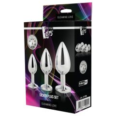 Gleaming Love - Anal Plug Dildo Set - Silver (3-piece)