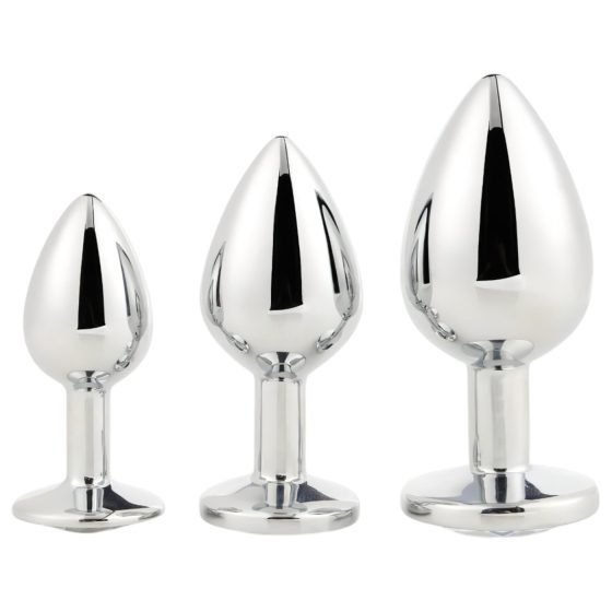 Gleaming Love - Anal Plug Set - Silver (3-piece)