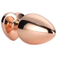   Gleaming Love - Aluminum Anal Dildo with Heart-Shaped Stone (Rose Gold)