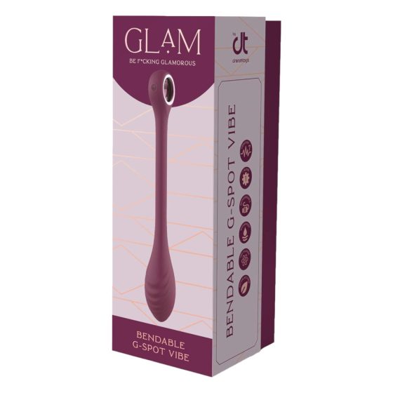 Glam - Rechargeable, waterproof, adjustable G-spot vibrator (purple)