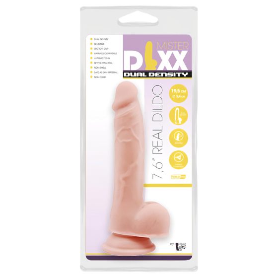 Mr. Dixx 7.6 - Suction Cup Dildo with Balls - Natural (7.7 inches)