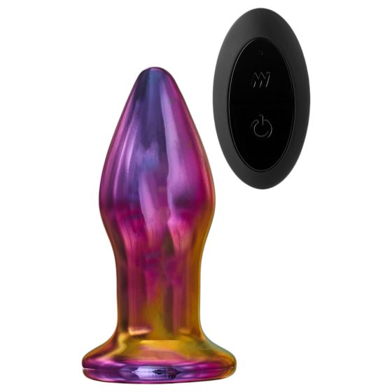 Glamour Glass - Conical, Remote-Controlled, Glass Anal Vibrator (Colorful)