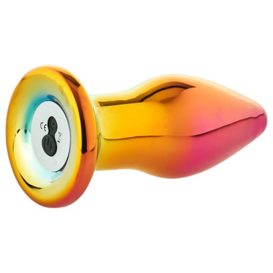 Glamour Glass - Conical, Remote-Controlled, Glass Anal Vibrator (Colorful)