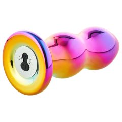   Glamour Glass - Radio-Controlled Glass Anal Vibrator - Wavy (Colorful)