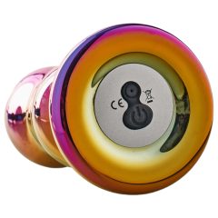   Glamour Glass - Radio-Controlled Glass Anal Vibrator - Wavy (Colorful)