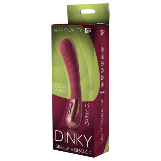 Dinky Jaimy D. Single - Rechargeable, Ribbed G-Spot Vibrator (Burgundy)