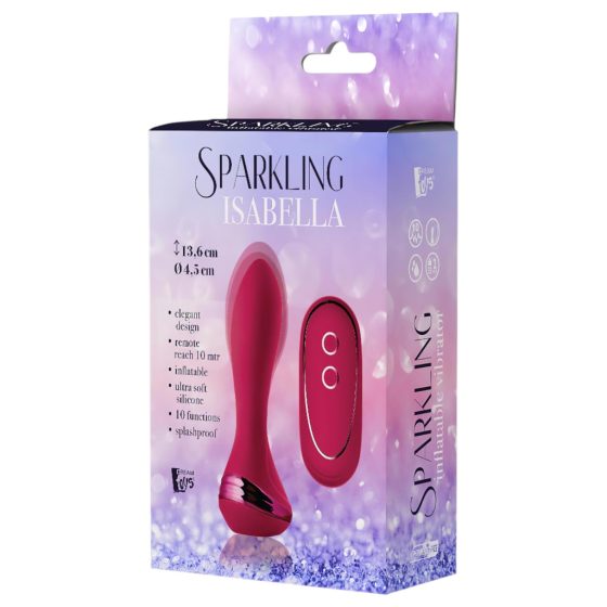 Isabella Sparkling - Rechargeable, Radio-Controlled Inflatable Anal Vibrator (Red)