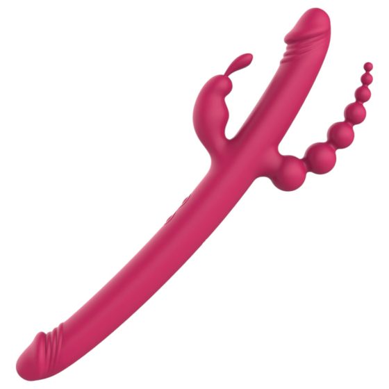 Dreamtoys Anywhere Pleasure Vibrator - Rechargeable, 4-Pronged (Pink)