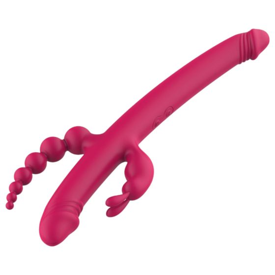 Dreamtoys Anywhere Pleasure Vibrator - Rechargeable, 4-Pronged (Pink)