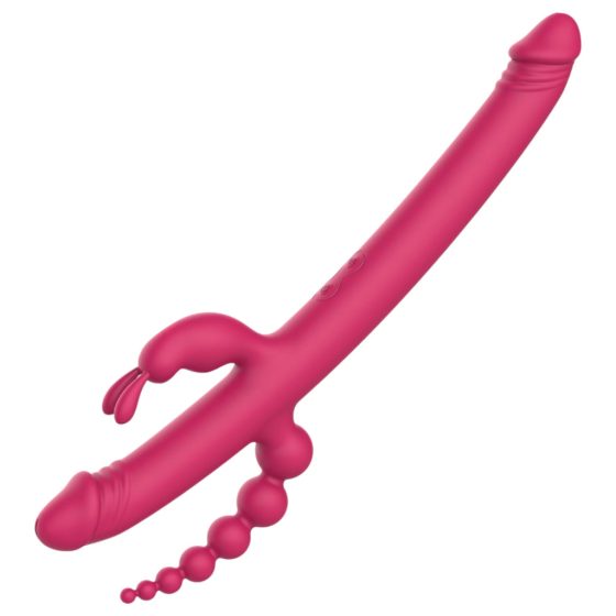 Dreamtoys Anywhere Pleasure Vibrator - Rechargeable, 4-Pronged (Pink)