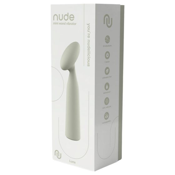 Nude Luna - rechargeable mini wand vibrator (grey)