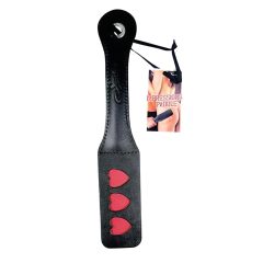 Sportsheets Impression: Heart, Leather Spanker (Black-Red)