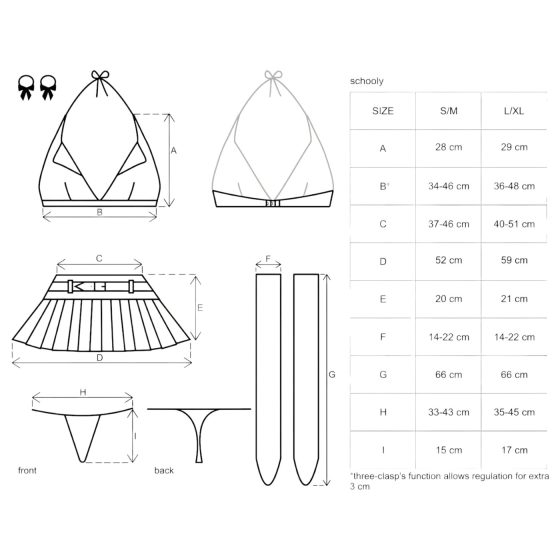 Obsessive Schooly - Schoolgirl Costume Set (6 Pieces)