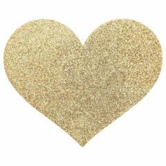   Bijoux Indiscrets Flash - glittering heart nipple stickers (gold)