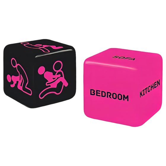 Sex Dice with Door Hanger Set (Black-Pink)