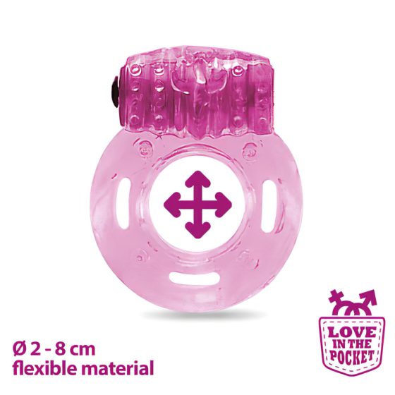 Love in the Pocket - Disposable Vibrating Cock Ring (Pink)