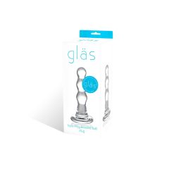 Wavy Glass Anal Dildo (Transparent)