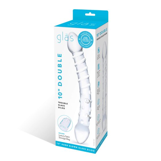 GLAS - glass double dildo (translucent)