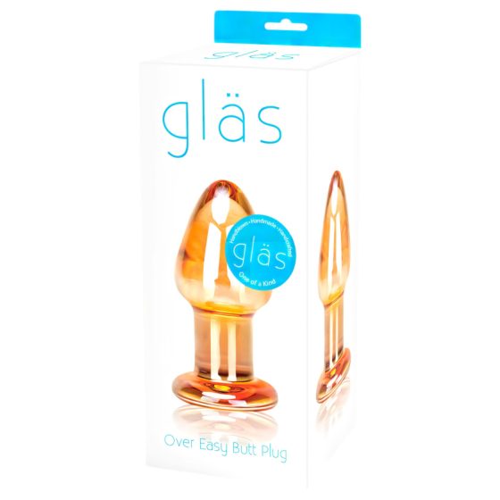 GLAS Over Easy - glass anal plug (gold)