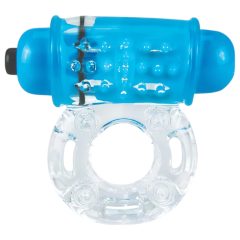   Screaming Color Pop - Vibrating Penis Ring (Translucent Blue)