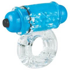 Screaming Color Pop - Vibrating Cock Ring (Clear-Blue)