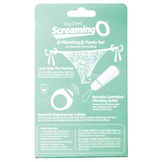 MySecret Screaming Panties - Radio-Controlled Vibrating Panties - White (S-L)