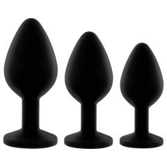 Rianne - 3-Piece Silicone Anal Set (Black)