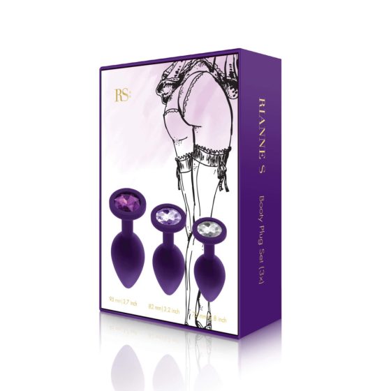 Rianne - 3-Piece Silicone Anal Set (Purple)