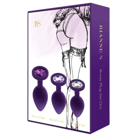 Rianne - 3-Piece Silicone Anal Set (Purple)