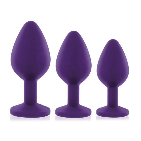 Rianne - 3-Piece Silicone Anal Set (Purple)