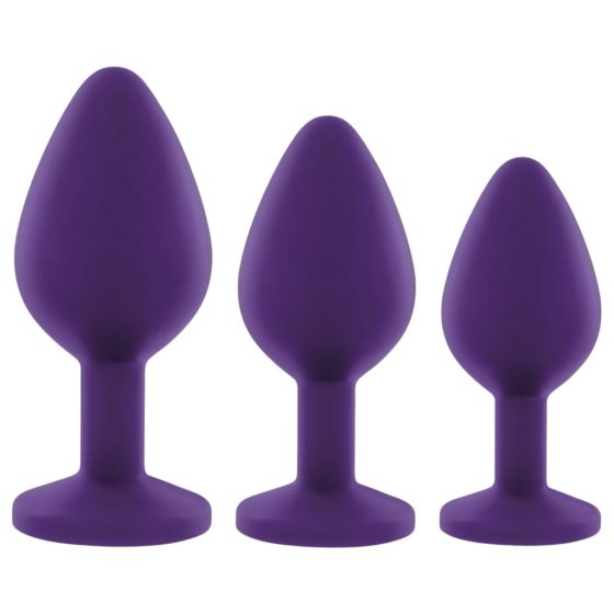 Rianne - 3-Piece Silicone Anal Set (Purple)