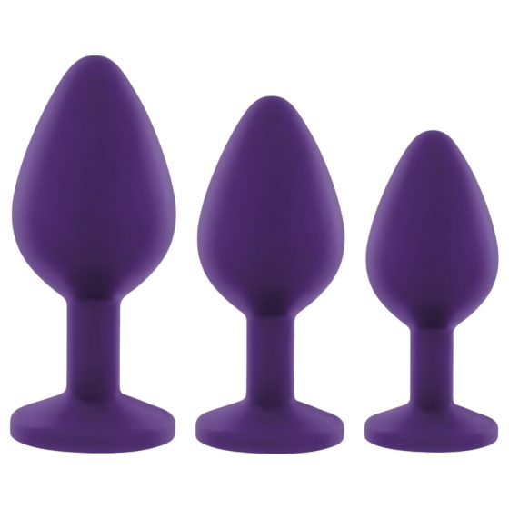 Rianne - 3-Piece Silicone Anal Plug Set (Purple)