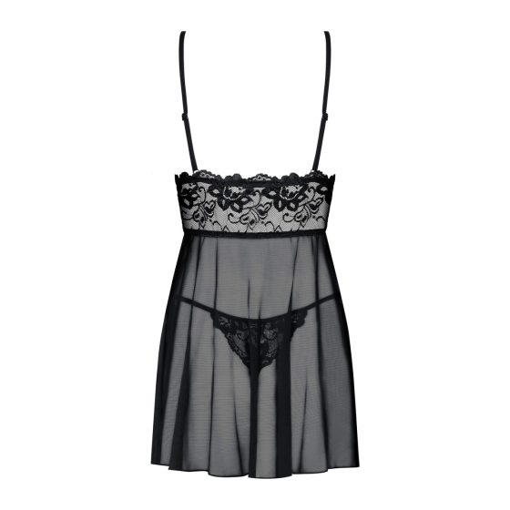 Obsessive Idillia - Light, Lace Nightwear with Thong (Black)