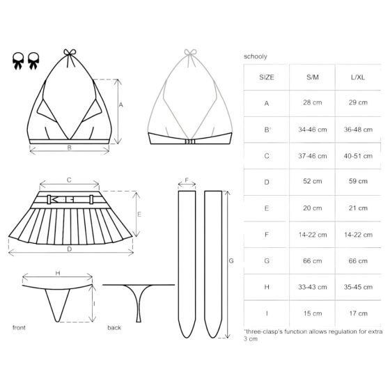 Obsessive Schooly - Schoolgirl Costume Set (6 Pieces)