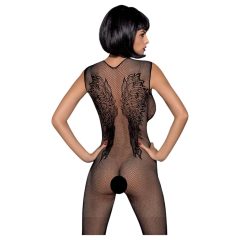   Obsessive N112 - Sleeveless, Angel Wing Mesh Bodysuit - Black (S-L)