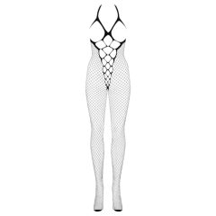   Obsessive N106 - Open, Halterneck Fishnet Bodysuit - Black (S-L)