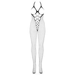   Obsessive N106 - Open, Halterneck Fishnet Bodysuit - Black (S-L)