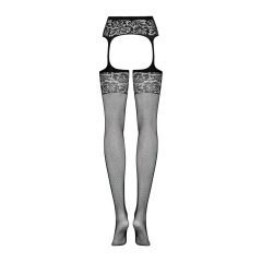 Obsessive S500 - Floral Lace Garter Set - Black (S-L)