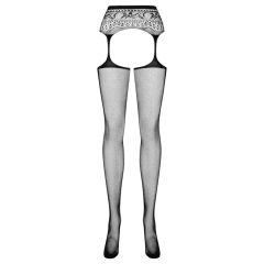 Obsessive S307 - Floral Lace Garter Set - Black (S-L)