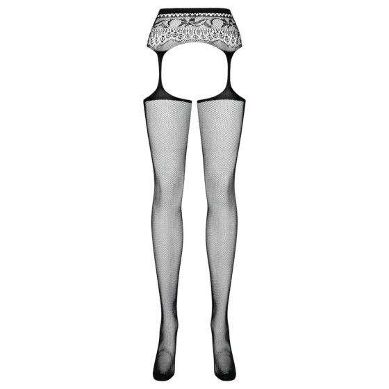 Obsessive S307 - Floral Lace Garter Set - Black (S-L)