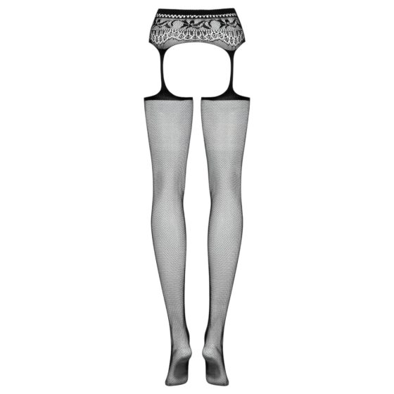 Obsessive S307 - Floral Lace Garter Set - Black (S-L)