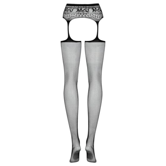 Obsessive S307 - Floral Lace Garter Set - Black (S-L)