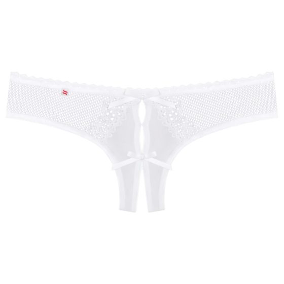 Obsessive Alabastra - Floral Bow Open Women's Thong - White