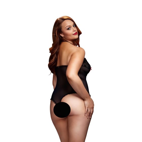 BACI Plus Size - Halterneck Sheer Bodysuit, Black (XL-XXL)