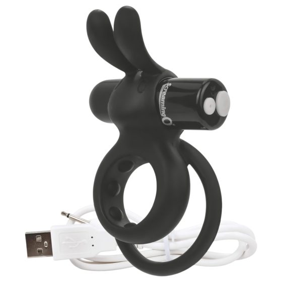 Screaming O Ohare - Rechargeable, Bunny, Vibrating Cock Ring (Black)