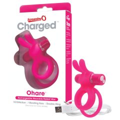   Screaming O Ohare - Rechargeable Rabbit Vibrating Cock Ring (Pink)