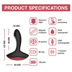   Magic Motion Solstice - smart, rechargeable prostate vibrator (black)